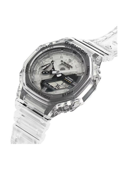Casio G-shock Ανδρικό Ρολόι 45mm Μπαταρίας με Λευκό Καουτσούκ Λουράκι