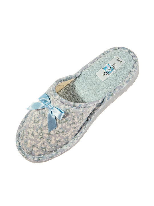 Amaryllis Slippers Winter Damen Hausschuhe in Hellblau Farbe