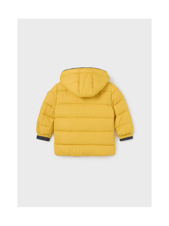 Mayoral Boys Quilted Coat Yellow with Lining & Ηood