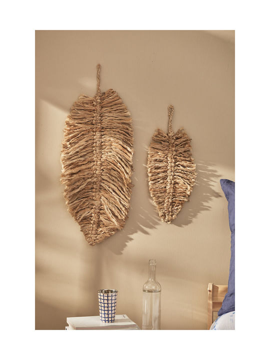 Calma House Decorative Fan Ural Handmade Beige Made of Wicker Material 22x30cm