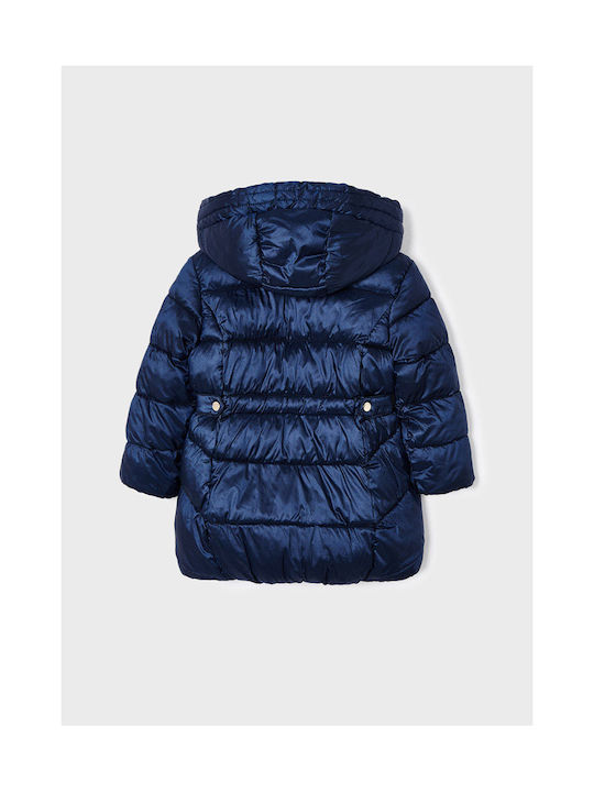 Mayoral Girls Quilted Coat Blue with Ηood