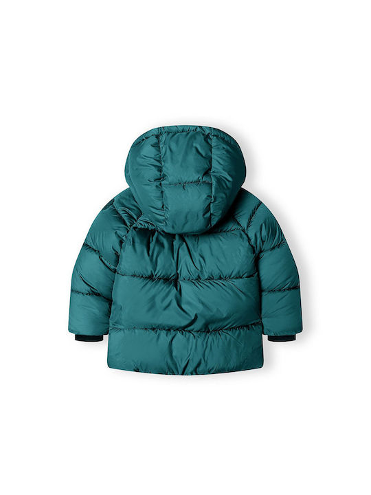 Minoti Boys Quilted Coat Green with Ηood