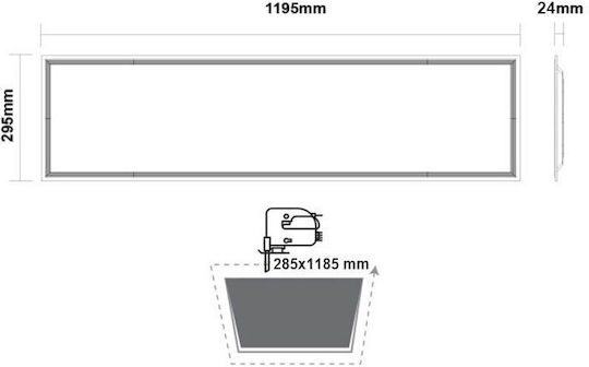 Aca Parallelogramm Vertieft LED Panel 30W mit Natürliches Weiß Licht 4000K