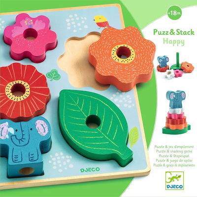 Kids Peg Puzzle Ελέφαντας for 1.5++ Years 5pcs Djeco