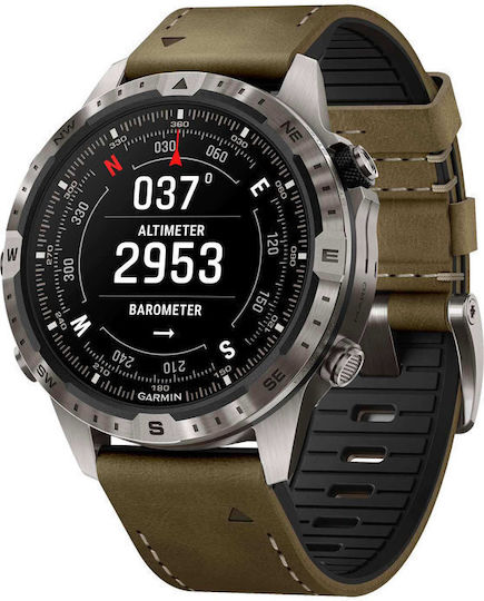 Garmin MARQ® Adventurer (Gen 2) Титан 46мм Водоустойчив Смартчасовник с Пулсомер (Каки)