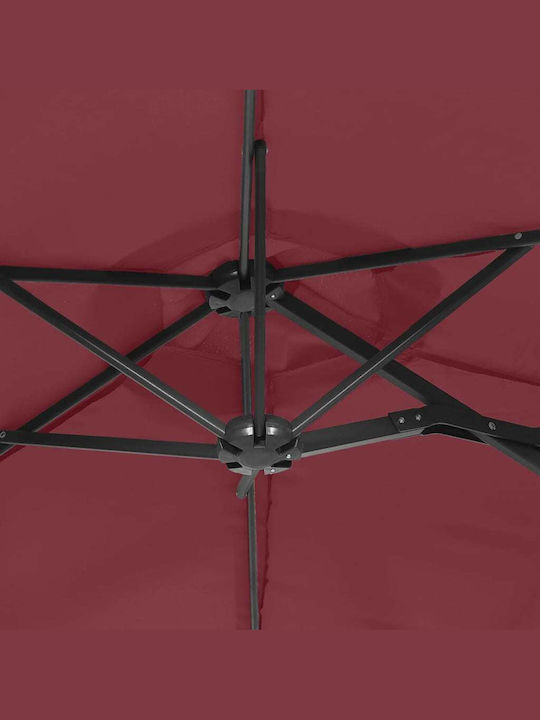 Aluminum Burgundy Garden & Terrace Parasol 3.16x1.45xHeight 2.4m