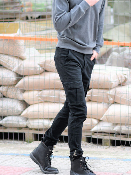 Trousers Cargo in Slim Fit Black