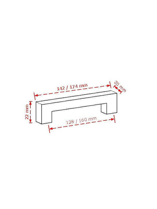Viobrass Λαβή Επίπλου από 142mm 2161