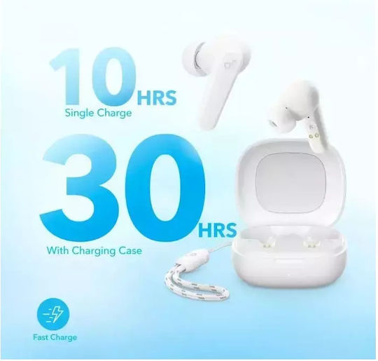 Soundcore by Anker R50i In-Ear Bluetooth-Freisprecheinrichtung Kopfhörer mit Schweißresistenz und Ladeetui Weiß