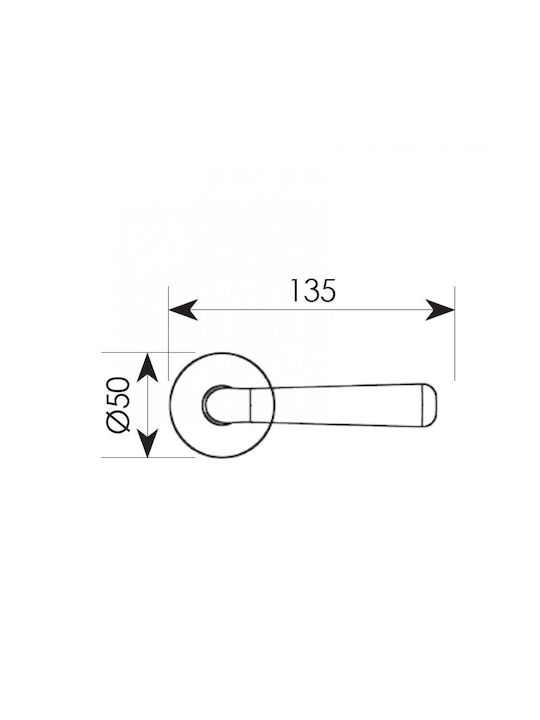 Zogometal Lever Front Door with Rosette Right 2201 2201 with Rosette Chrome