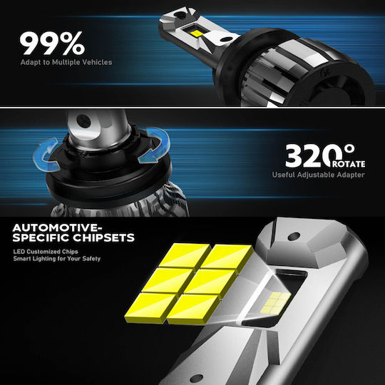 NovSight Λάμπες Αυτοκινήτου H11 LED 6500K Ψυχρό Λευκό 12V 60W 2τμχ