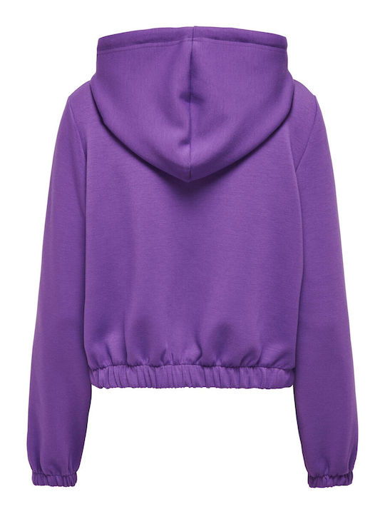 Only Women's Cropped Hooded Cardigan Purple