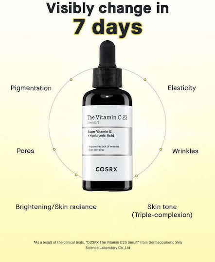 Cosrx The Vitamin C 23 Ενυδατικό & Αντιγηραντικό Serum Προσώπου με Βιταμίνη C & Βιταμίνη E για Αποτοξίνωση & Λάμψη 20ml