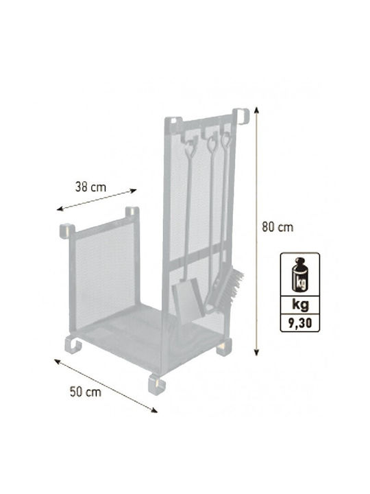 Viometal LTD 531 Монтреал Металик Рафт Съхранение на Дърва 50x38x80см Черен