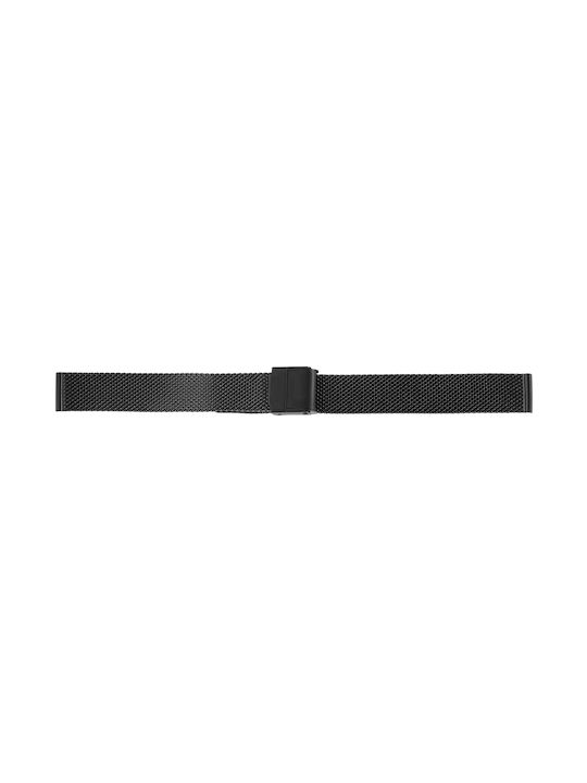 Milanese Mesh Metallic Bracelet Black 16mm