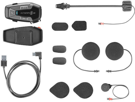 Interphone U-COM 6R Μονή Ενδοεπικοινωνία για Κράνος Μηχανής με Bluetooth