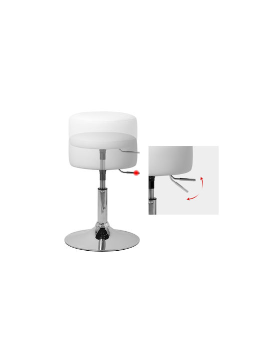 Stool Bar with Adjustable Height White 33x33x52-65cm