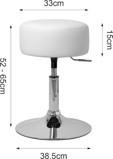 Hocker Bar mit Höhenverstellbar Weiß 33x33x52-65cm