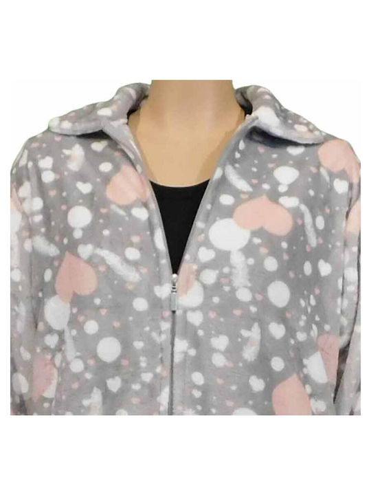 Koyote Winter Women's Fleece Robe Gray