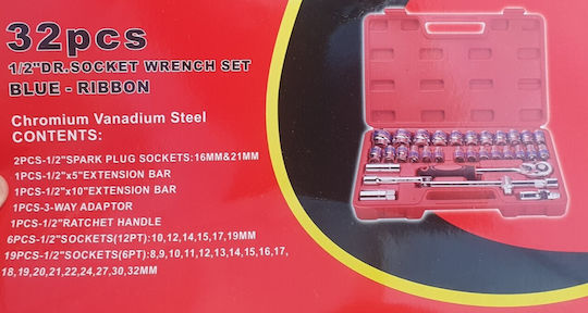 Ratschen- & Steckschlüssel-Sets 1\2" 32Stück