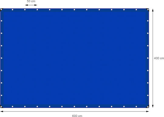 ECD Germany Waterproof Tarpaulin 180gr/m² 6x4m. Light Type Blue