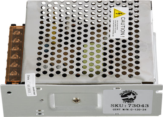 GloboStar Ρυθμιζόμενο Τροφοδοτικό LED IP20 Ισχύος 120W με Τάση Εξόδου 24V