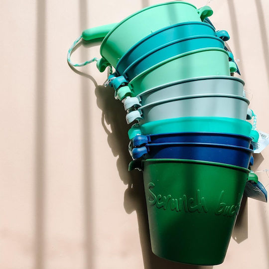 Scrunch Beach Bucket made of Silicone Blue Duck Egg Blue
