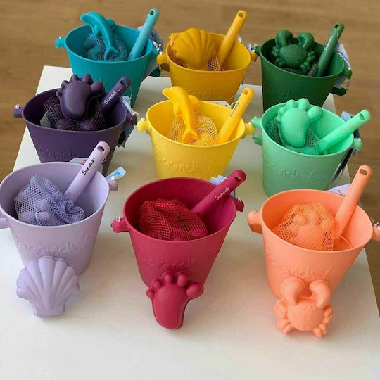 Scrunch Beach Bucket made of Silicone Blue Duck Egg Blue