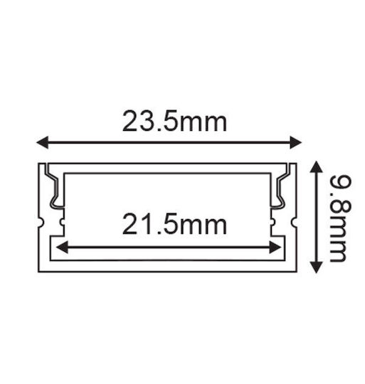 Aca Mini Walled Aluminum Profile for LED Strip with Opal Cover