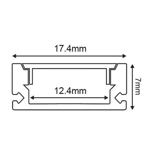 Aca Mini Walled Aluminum Profile for LED Strip with Opal Cover
