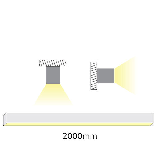 Aca Cora External Aluminum Profile for LED Strip with Opal Cover