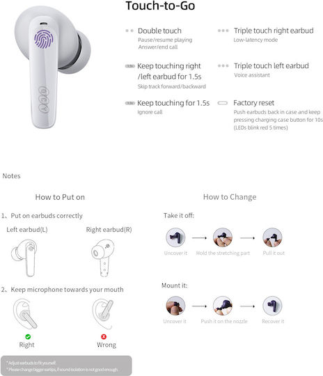 QCY T13X In-ear Bluetooth Handsfree Earphones with Charging Case Black