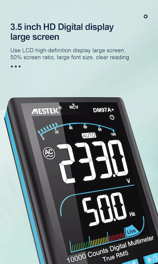 Mestek DM97A+ Ψηφιακό Πολύμετρο True RMS με Μέτρηση AC / DC / Αντίστασης / Χωρητικότητας / Θερμοκρασίας