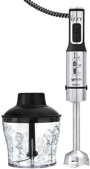 Izzy IZ-1701 Ραβδομπλέντερ με Ανοξείδωτη Ράβδο 1200W Ασημί