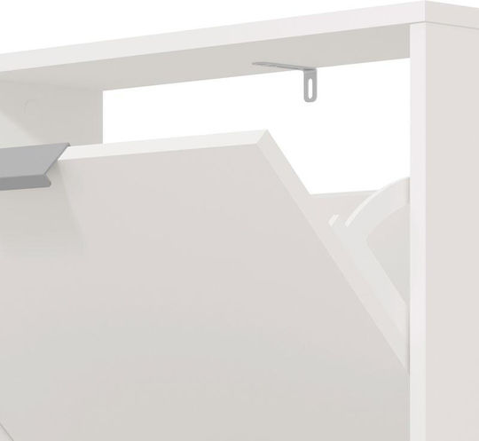 Holz Schuhschrank Base 15 mit 5 Regalen Weiß L58xW18xH191.5cm