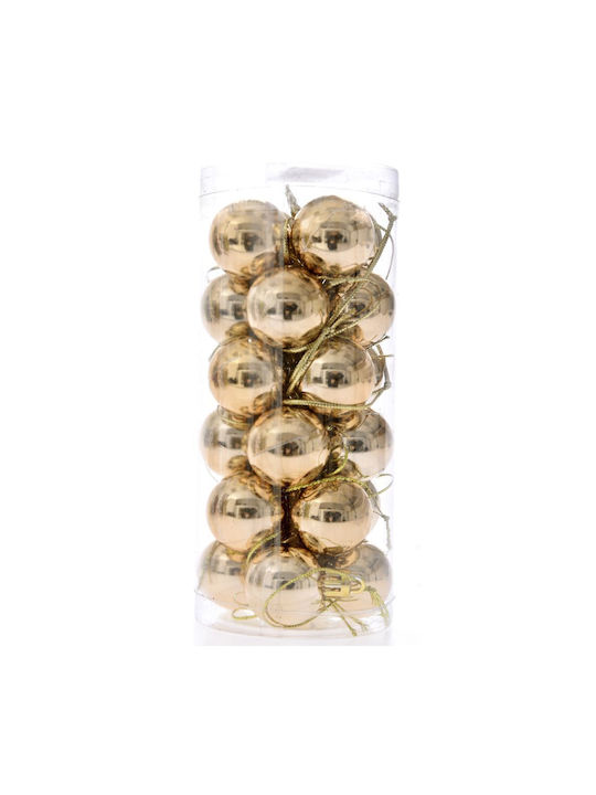 Iliadis Weihnachtshänger Kugel Ornament Plastik Gold 3cm Set 24Stück