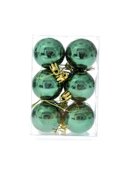 Iliadis Christmas Plastic Ball Ornament Green 6x6cm 12pcs