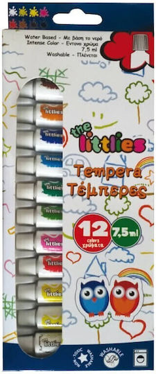 Διακάκης The Littlies Τέμπερες Ζωγραφικής Πολύχρωμες σε Σωληνάριο 7.5ml 12τμχ