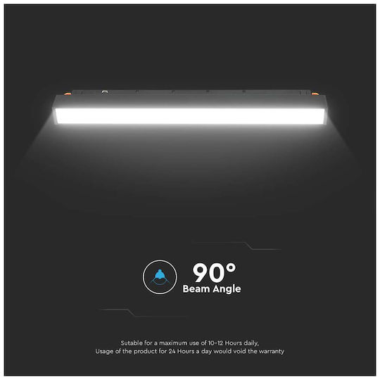 V-TAC LED Γραμμικό Φωτιστικό Οροφής 20W Φυσικό Λευκό IP20