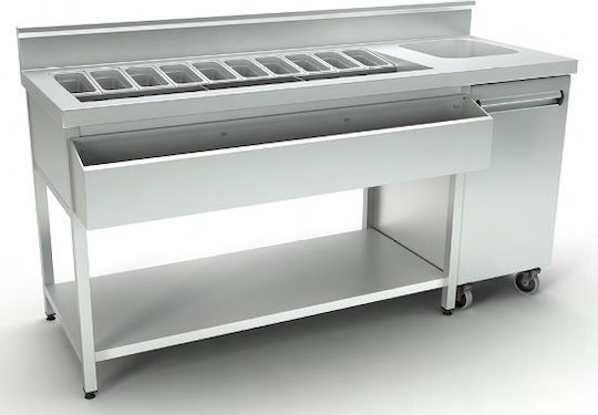 Inox Dobros Подготвителен шкаф с отварящи се врати 180x70x87см