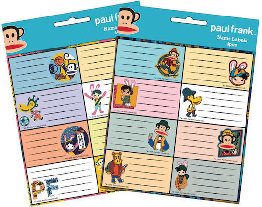 Back Me Up Notebook Labels Paul Frank 4pcs