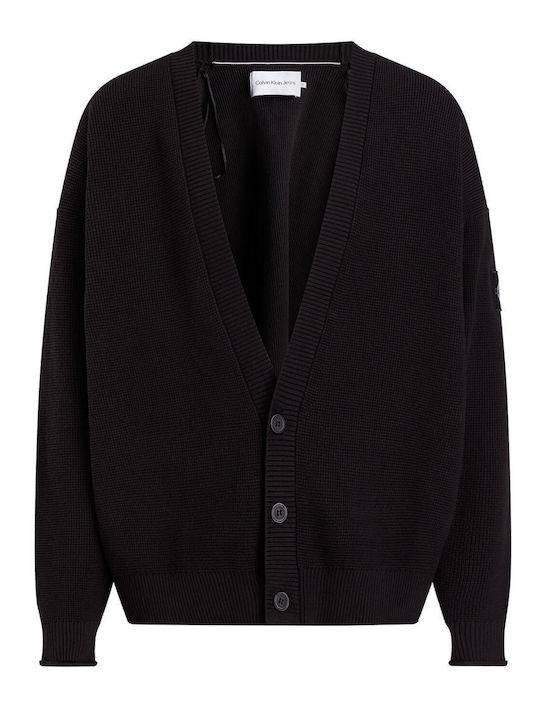 Calvin Klein Men's Knitted Cardigan with Buttons Black