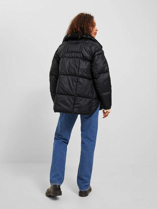 Jack & Jones Women's Short Puffer Jacket for Spring or Autumn Black