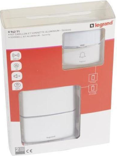 Legrand Serenity Wireless Doorbell 8V White