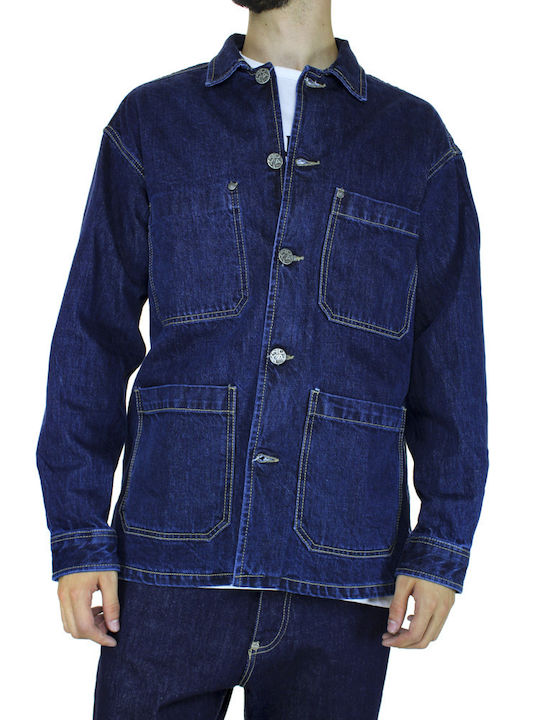 Μακρυμάνικo Τζιν Overshirt Μπλε