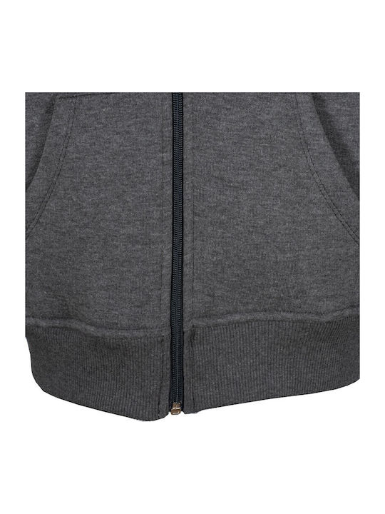 Παιδική Ζακέτα Φούτερ Fleece με Κουκούλα Γκρι