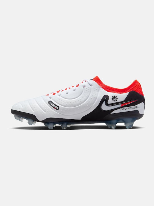 Nike Tiempo Legend 10 Elite FG Scăzut Pantofi de Fotbal cu clești Albe