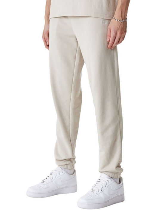 New Era Men's Sweatpants with Rubber Beige