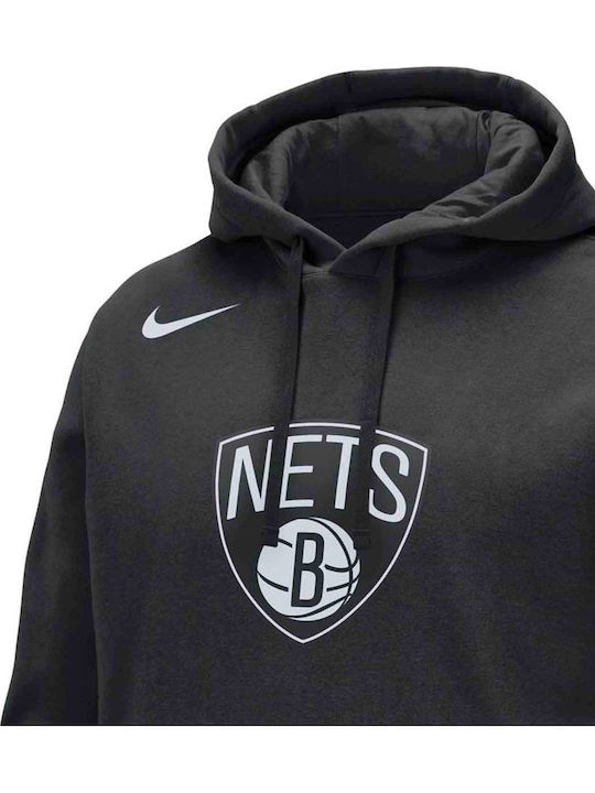 Brooklyn Nets Club Суитшърт с Качулка Черен