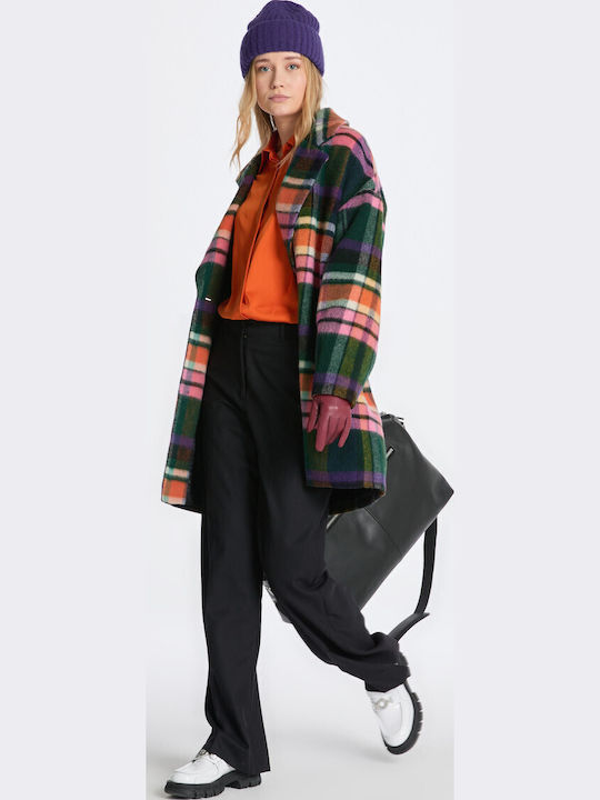 Women's Fabric Trousers Regular Fit Black